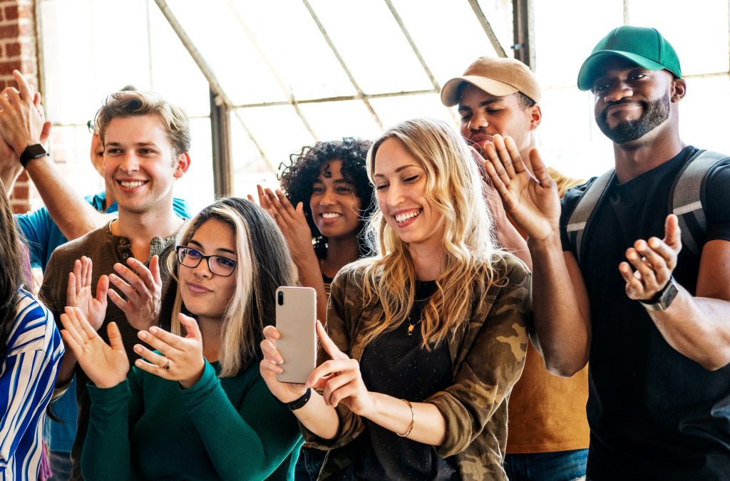 Woman taking photos in a workshop